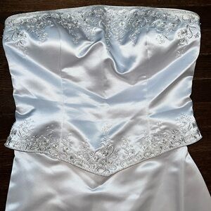 Silver Beaded Strapless 2 Piece Dress Prom Wedding